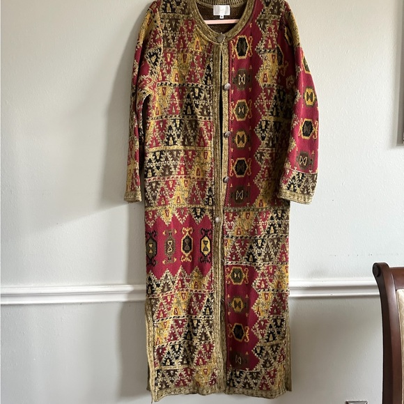 Soft Surroundings Dresses & Skirts - Soft Surroundings Multicolor Tapestry Long Sleeve Maxi Length Buttoned Cardigan